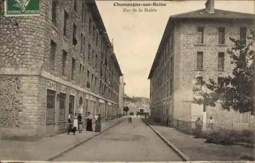 Ak Champagne sur Seine Seine et Marne, Rue de la Mairie