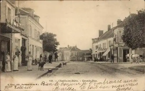 Ak Chailly et Bière Seine et Marne, Grande Rue