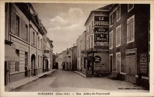 Ak Surgères Charente Maritime, Rue Audry de Puyravault