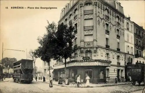 Ak Asnières-sur-Seine Hauts-de-Seine, Place des Bourguignons