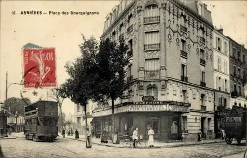 Ak Asnières-sur-Seine Hauts-de-Seine, Place des Bourguignons