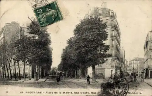 Ak Asnières-sur-Seine Hauts-de-Seine, Place de la Mairie