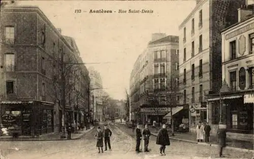 Ak Asnières-sur-Seine Hauts-de-Seine, Rue Saint Denis