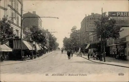 Ak Asnières-sur-Seine Hauts-de-Seine, Boulevard Voltaire