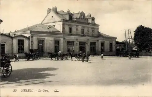 Ak Melun Seine et Marne, La Gare