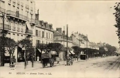 Ak Melun Seine et Marne, Avenue Thiers