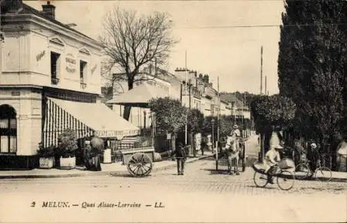 Ak Melun Seine et Marne, Quai Alsace Lorraine