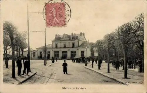 Ak Melun Seine et Marne, Gare