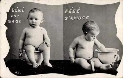 Ak Bebe est Sage, s'amuse, Baby mit Nachttopf