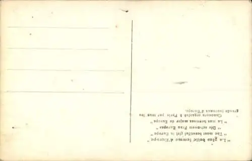 Ak Die schönste Frau Europas, Frankreich, Germaine Laborde
