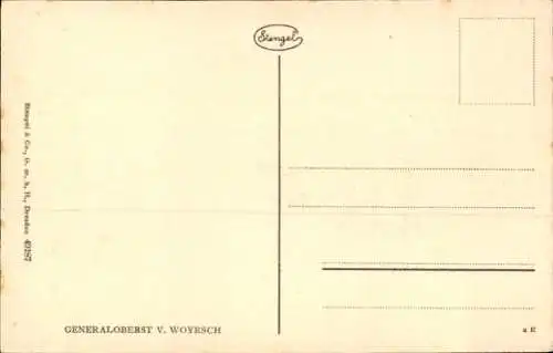 Künstler Ak Generaloberst von Woyrsch, Portrait, Uniform, Stengel 49187