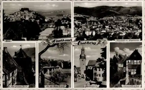 Ak Arnsberg im Sauerland Westfalen, Neustadt, grüner Turm, Ruhrbrücke, Glockenturm, Kaiserpförtchen