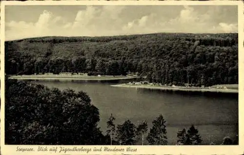 Ak Langscheid am Sorpesee Sundern im Sauerland, Jugendherberge, Mendener Wiese