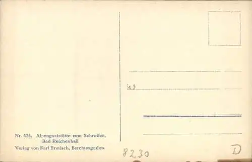 Ak Bad Reichenhall in Oberbayern, Alpengaststätte zum Schroffen