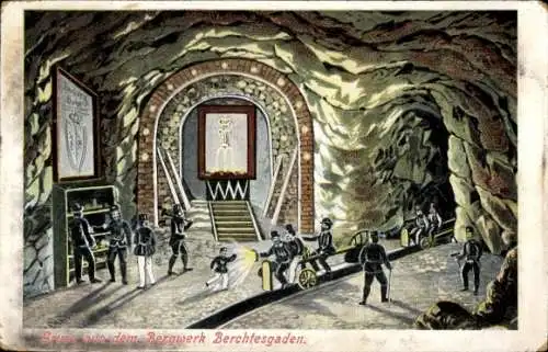 Ak Berchtesgaden in Oberbayern, Bergwerk, Innenansicht