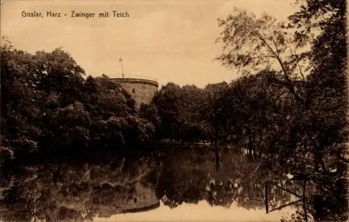 Ak Goslar am Harz, Zwinger, Teich