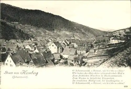 Ak Hornberg im Schwarzwald, Gesamtansicht, Liedtext