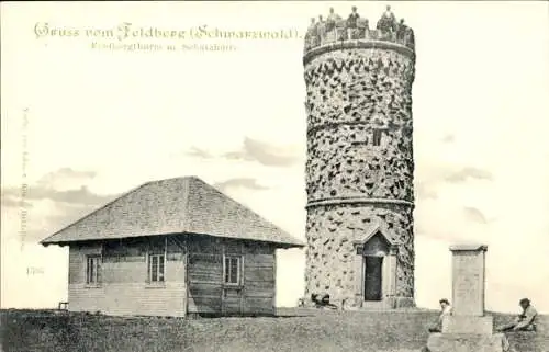 Ak Feldberg im Schwarzwald, Feldbergturm, Schutzhütte