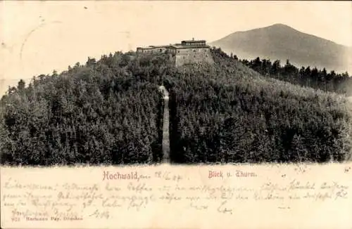 Ak Oybin in der Oberlausitz, Hochwald, Blick vom Turm