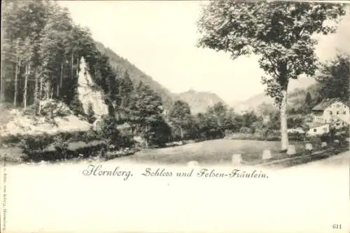 Ak Hornberg im Schwarzwald, Schloss, Felsen-Fräulein