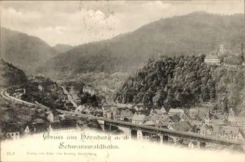 Ak Hornberg im Schwarzwald, Schwarzwaldbahn, Brücke