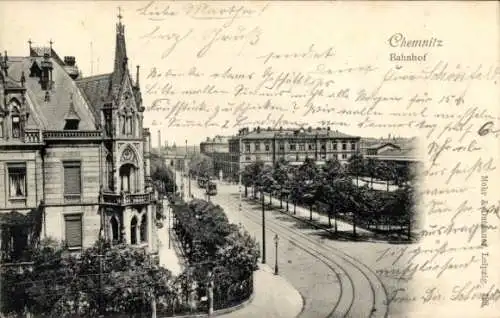 Ak Chemnitz in Sachsen, Bahnhof