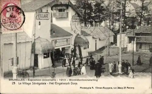 Ak Brüssel Brüssel, Weltausstellung 1910, senegalesisches Dorf