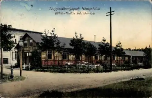 Ak Königsbrück in der Oberlausitz, Truppenübungsplatz, Militär Kantine Schreckenbach