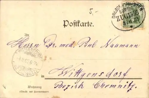 Künstler Ak Meißen an der Elbe, Teilansicht, Albrechtsburg, Schiff