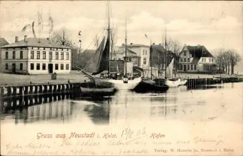 Ak Neustadt in Holstein, Hafen, Fischerboote