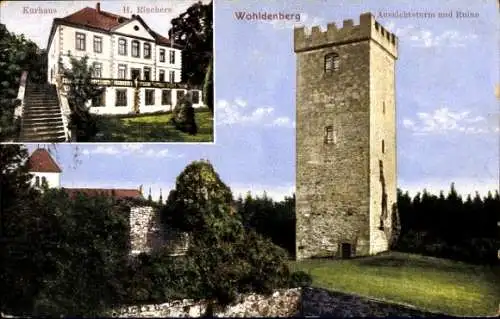 Ak Silium Holle in Niedersachsen, Burg Wohldenberg, Aussichtsturm, Ruine, Kurhaus H. Riechers