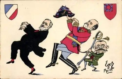 Künstler Ak Karikatur, französischer Politiker Emile Loubet, König Edward VII, Cake Walk