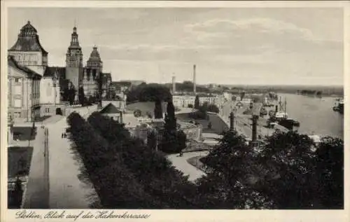 Ak Szczecin Stettin Pommern, Blick auf die Hakenterrasse