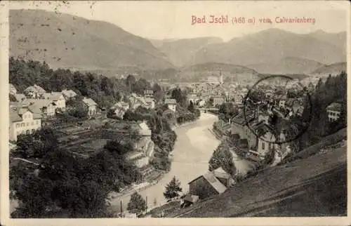 Ak Bad Ischl in Oberösterreich, Gesamtansicht, Blick vom Calvarienberg