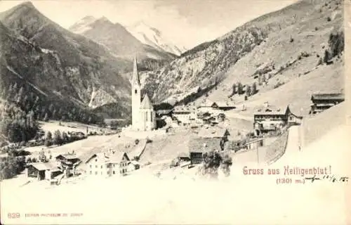 Ak Heiligenblut am Großglockner in Kärnten, Teilansicht mit Kirche