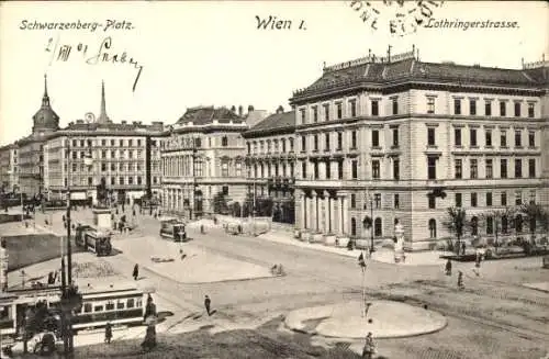 Ak Wien 1 Innere Stadt, Schwarzenberg Platz, Lothringer Straße