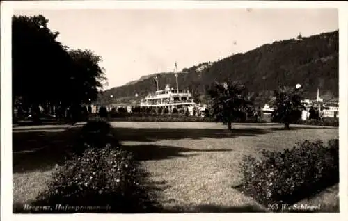 Ak Bregenz am Bodensee Vorarlberg, Hafenpromenade