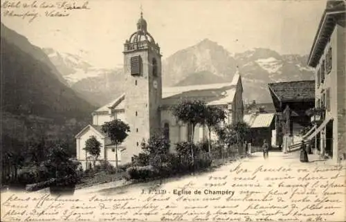 Ak Champéry Kanton Wallis, Kirche