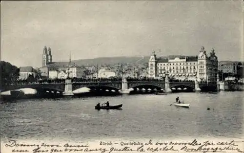 Ak Zürich Stadt Schweiz, Quaibrücke