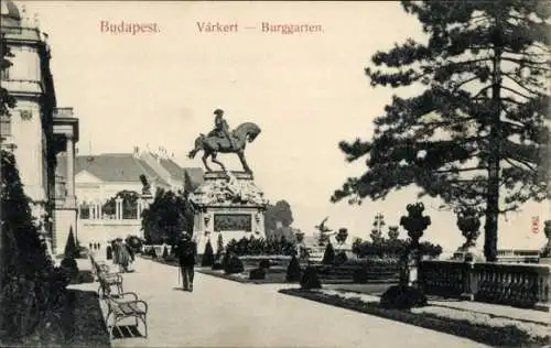 Ak Budapest Ungarn, Burggarten, Denkmal