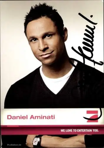 Ak Moderator Daniel Aminati, Portrait, Autogramm