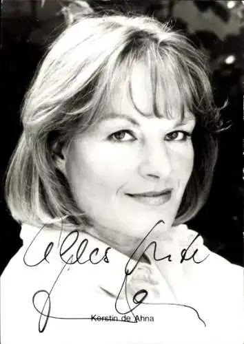 Ak Schauspielerin Kerstin de Ahna, Portrait, Autogramm