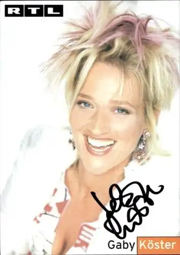 Ak Schauspielerin Gaby Köster, Portrait, RTL, Autogramm