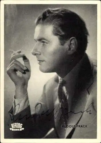 Ak Schauspieler Rudolf Prack, Portrait, Zigarette, Autogramm