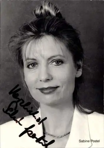 Ak Schauspielerin Sabine Postel, Portrait, Autogramm