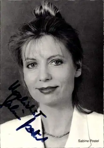 Ak Schauspielerin Sabine Postel, Portrait, Autogramm