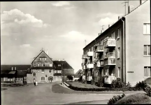 Ak Bleicherode im Kreis Nordhausen, Bahnhof, Straßenseite