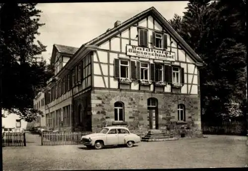 Ak Ilfeld am Harz Thüringen, Waldhotel Gänseschnabel, Auto