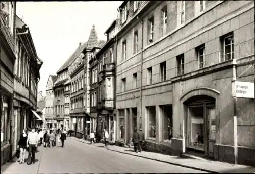 Ak Blankenburg am Harz, Lange Straße, Geschäfte, Passanten, Orthopädie Bandagen