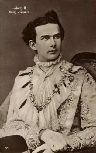 Ak Ludwig II., König von Bayern, Portrait